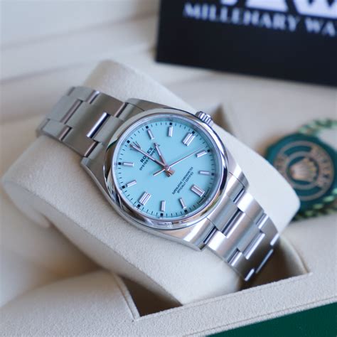 rolex turquoise blue price|rolex oyster tiffany.